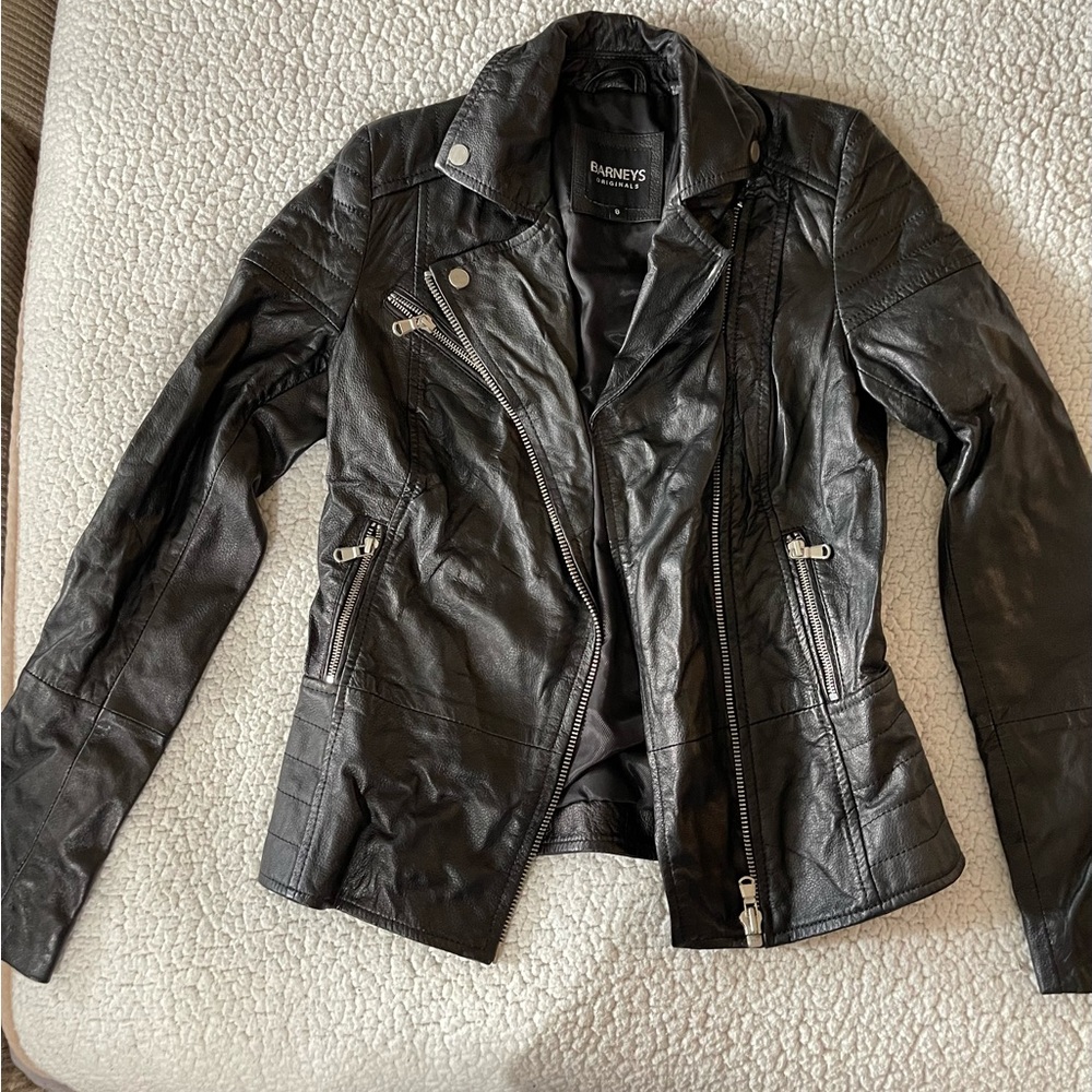 Genuine, leather black Moto jacket